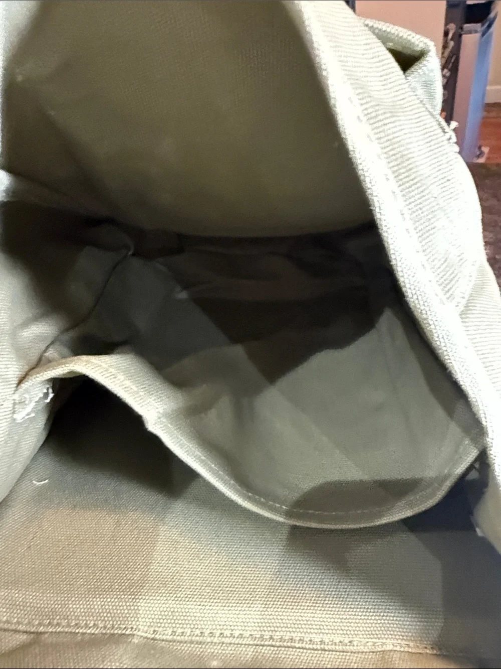 Canvas Crossbody Messenger Bag - Light Olive Green